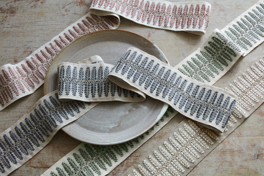 Image of trims laid out on a table